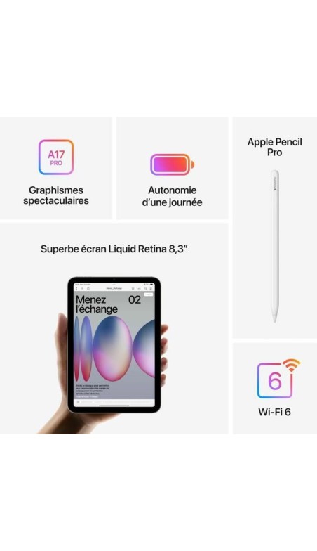 Tablette Apple iPad mini 8,3" 128 GB Gris