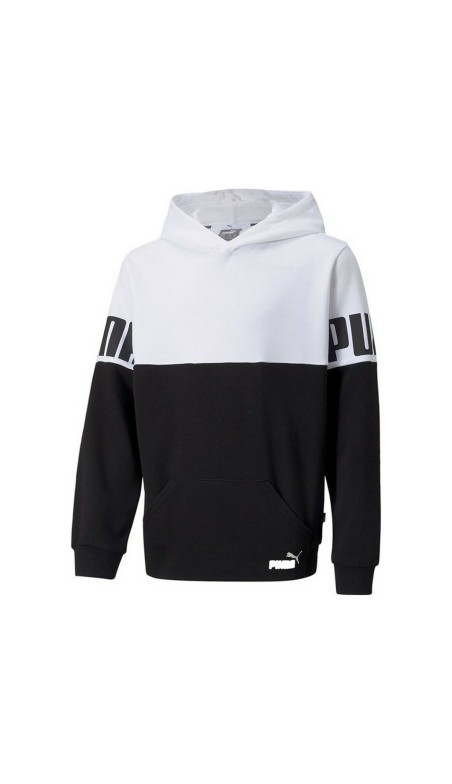 Sweat à capuche enfant Puma Colorblock Blanc