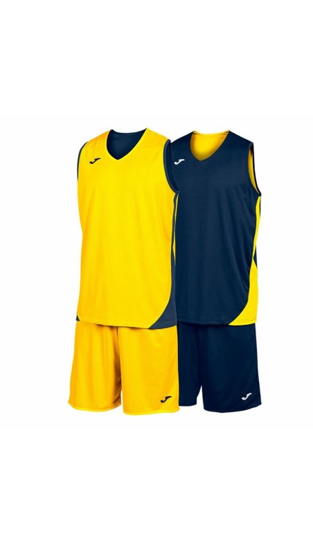 Ensemble de Sport pour Adultes Joma Sport Kansas Jaune Multicouleur Blue marine 2 Pièces