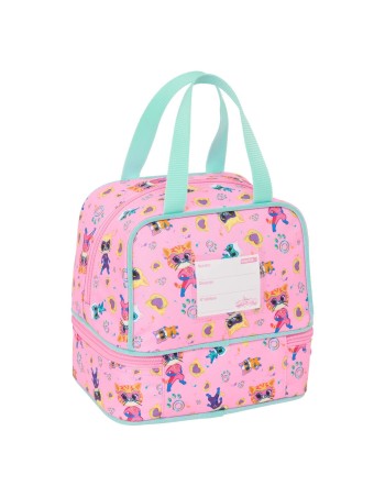 Sac à goûter SuperKitties Rose Turquoise 20 x 20 x 15 cm 2
