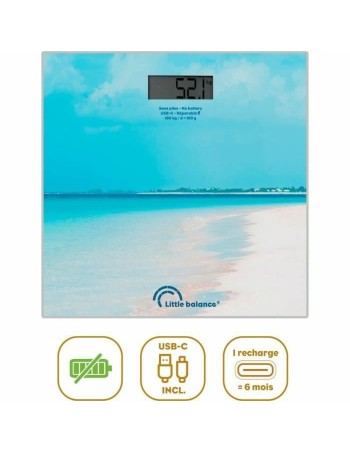 Balança digital para casa de banho Little Balance Caribe Azul