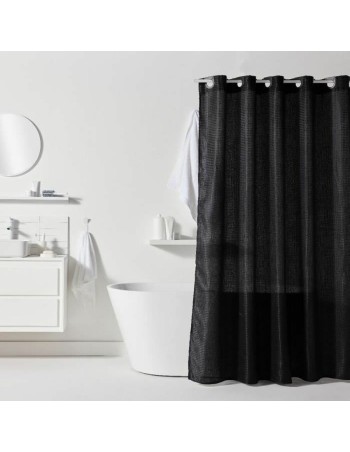 Rideau de Douche TODAY Noir Polyester 180 x 200 cm (12 Unités)