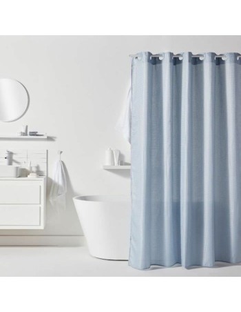 Cortina de Ducha TODAY Azul Poliéster 180 x 200 cm (12 Unidades)