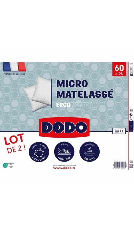 Oreiller DODO Blanc 60 x 60 cm (2 Unités)