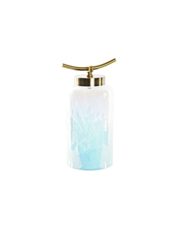 Vase DKD Home Decor Bleu Doré Métal Verre méditerranéen 19 x 15 x 33 cm