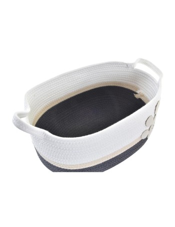 Juego de Cestas DKD Home Decor Blanco Gris Crema 60 x 31 x 25 cm 3 Piezas 2