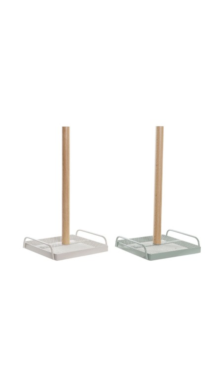 Dérouleur de papier de cuisine DKD Home Decor Beige Métal Menthe Pin (16 x 15 x 29,5 cm) (2 Unités)