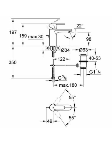 Mitigeur Grohe 23454000 Métal