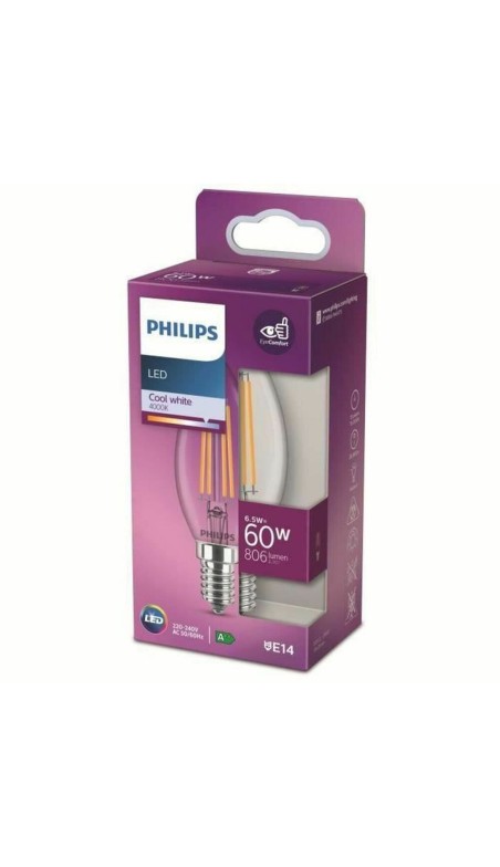 Lâmpada LED vela Philips Branco Frio E14