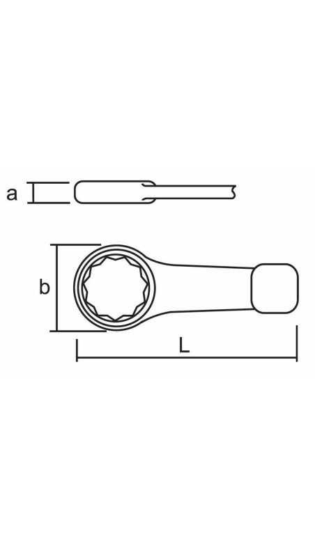 Sternschlüssel mit offenem Maul KUKKO 90 mm Stahl DIN 7444