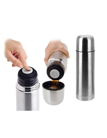 Thermos met dispenserstop Excellent Houseware Zilverkleurig 1 L 2