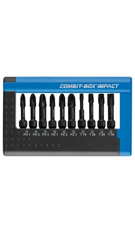 Ensemble de pointes WITTE COMBIT-BOX PH1 PH2 PZ1 PZ2 TX PH3 PZ3 10 Pièces (10 Unités)