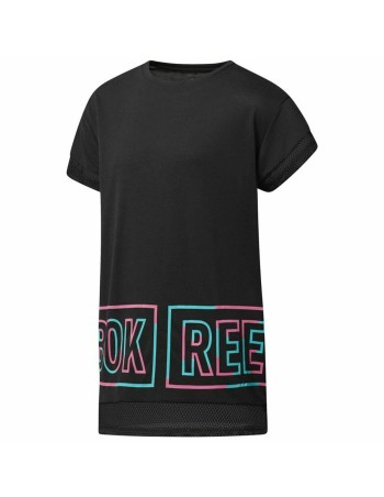 Camisola de Manga Curta Mulher Reebok Dance Girls Squad Preto