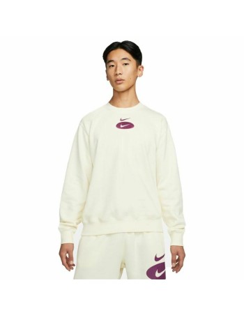 Sweat sans capuche homme Nike Swoosh League Blanc