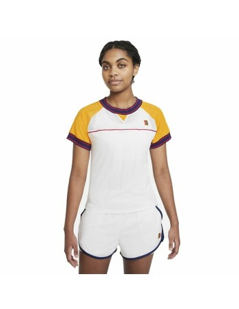 Dames-T-Shirt met Korte Mouwen Nike Court Dri-Fit Slam Wit