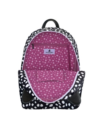 Mochila Casual Gorjuss Smitten kitten Preto Branco (25,5 x 31 x 10 cm) 2