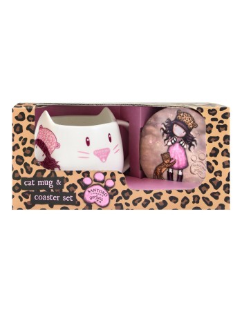 Kopje met schoteltje Gorjuss Purrrrrfect love Keramisch Onderzetters Kopp