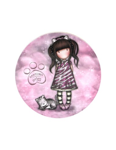 Chávena com Prato Gorjuss Ruby wild Cinzento Cerâmica Base para Copos Kop