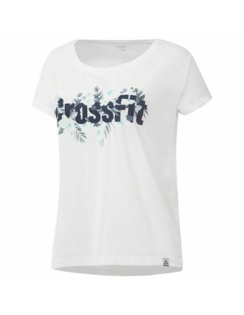 Camiseta de Manga Corta Mujer Reebok Floral Easy Crossfit Blanco