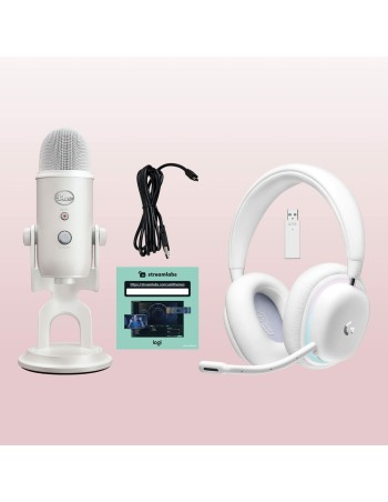 Auriculares com microfone Logitech G735 Branco Azul/Branco 2