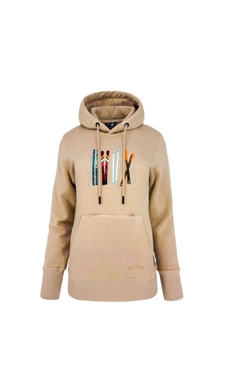 Sudadera con Capucha Mujer Joluvi Cotton Ski Ecru