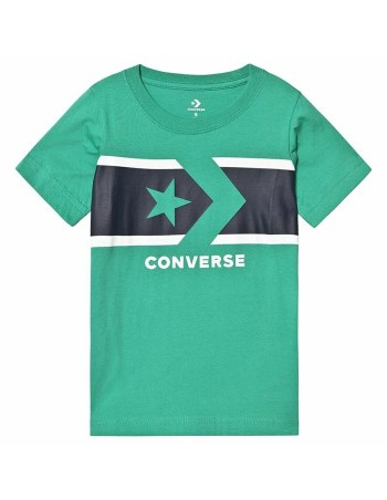 Kurzarm-T-Shirt für Kinder Converse Stripe Star Chevron  grün 2
