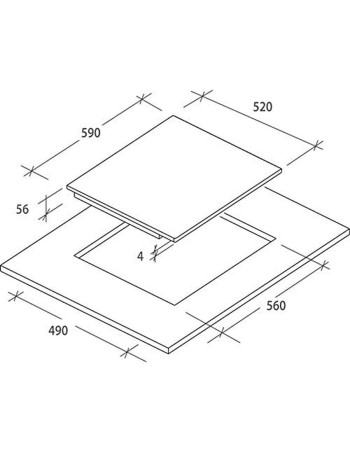 Vitro-keramische Kookplaat Candy CH64CCB 1800 W 2