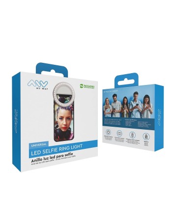 Ring Light Ricaricabile per Selfie Muvit MWCHL0007 Bianco