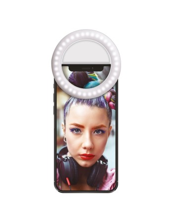 Ring Light Ricaricabile per Selfie Muvit MWCHL0007 Bianco 2