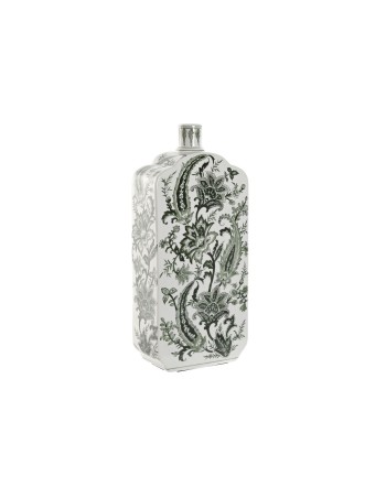 Vase Home ESPRIT Blanc Vert Porcelaine Feuille d'une plante 21 x 10 x 48 cm