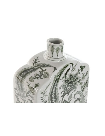 Jarrón Home ESPRIT Blanco Verde Porcelana Hoja de planta 21 x 10 x 48 cm 2
