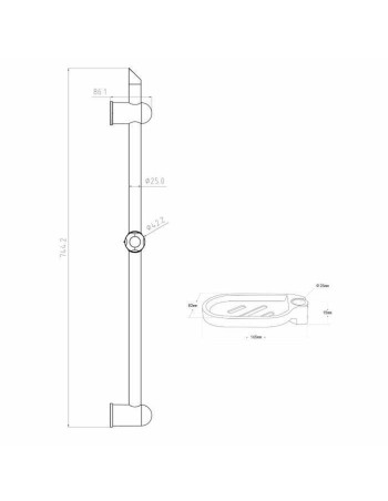 Barre de douche Rousseau 60 cm 2