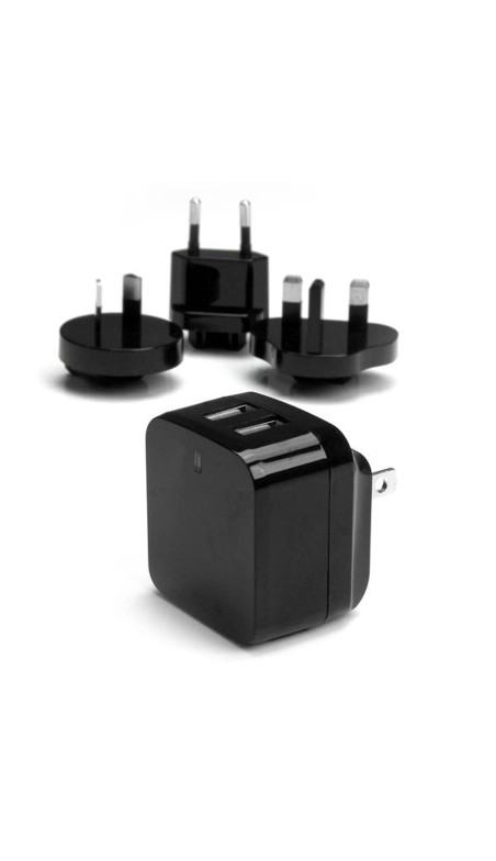 Chargeur mural Startech USB2PACBK            Noir