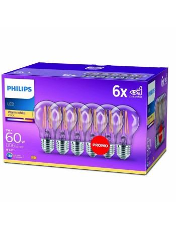 Lampe LED Philips Bombilla Transparent E 60 W (2700k)