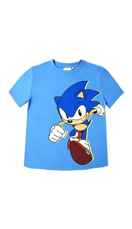Maglia a Maniche Corte per Bambini Sonic Azzurro