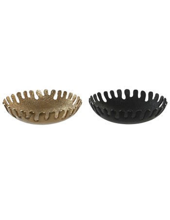 Centrotavola DKD Home Decor Nero Dorato Alluminio 32 x 32 x 9 cm (2 Unità)